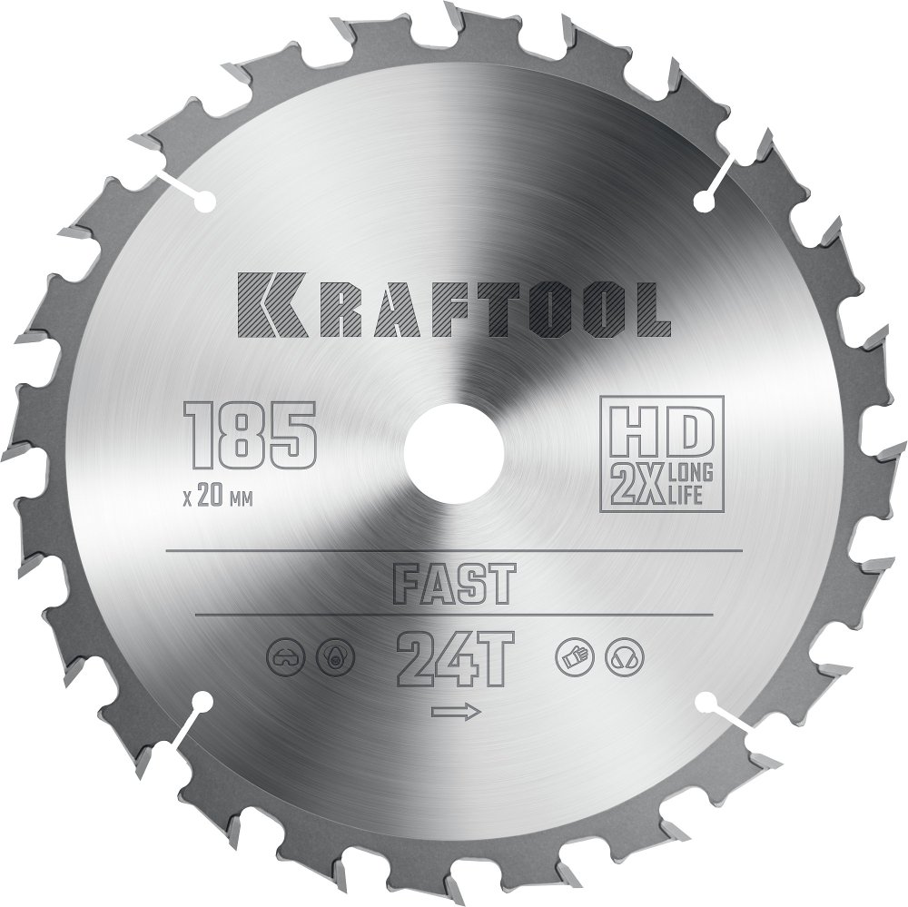 KRAFTOOL Fast 185х20мм 24Т, диск пильный по дереву