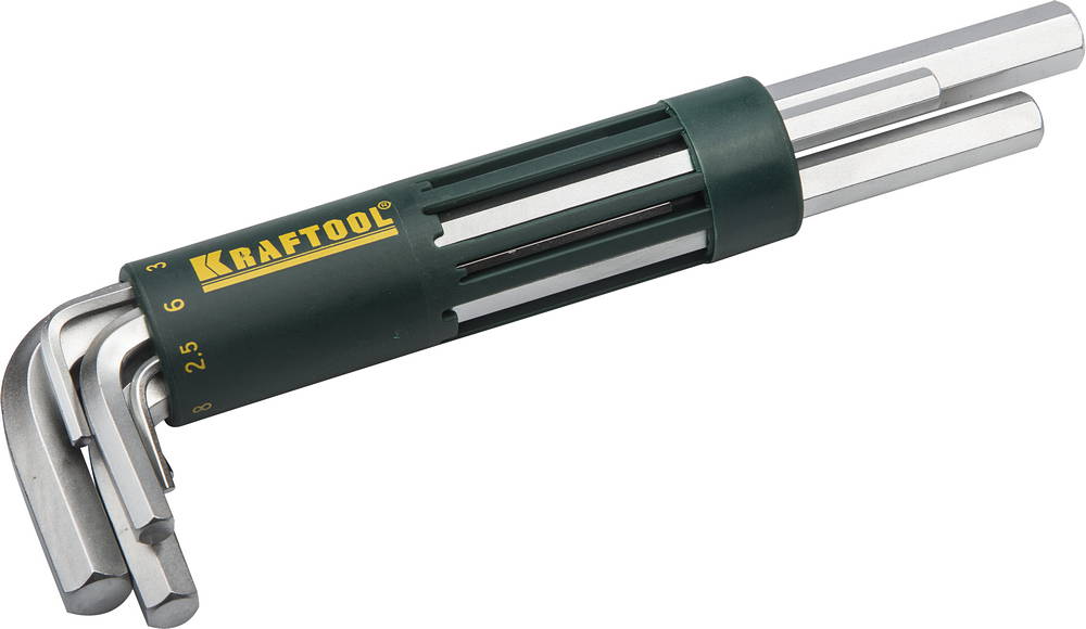 KRAFTOOL 8 шт, Набор длинных имбусовых ключей (27430-2)