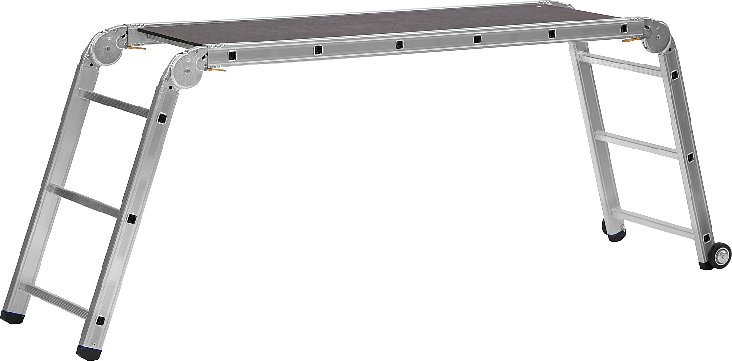 СИБИН ПРП-36 3х6х3 ступени, алюминиевые, складные, с колесами и съемной площадкой, парофессиональные рабочие подмости (38845)