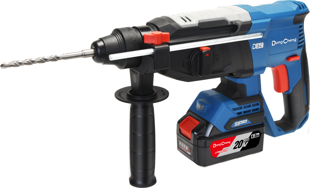Аккумуляторный перфоратор DongCheng DCZC02-26(TYPE EM), 20 В, 3.1 Дж, 2 акб 4 Ач, зу 2 А