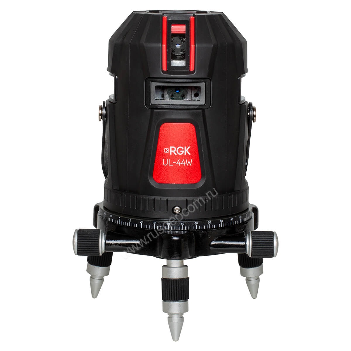 Комплект: лазерный уровень RGK UL-44W Black с калибровкой + штанга-упор приемник рейка кронштейн
