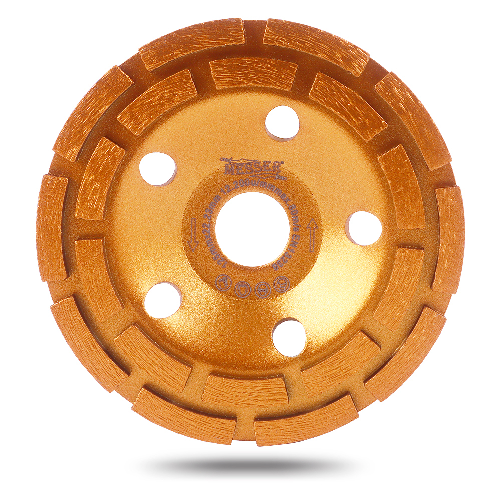 Двурядная алмазная шлифовальная чашка MESSER VZ по бетону и граниту