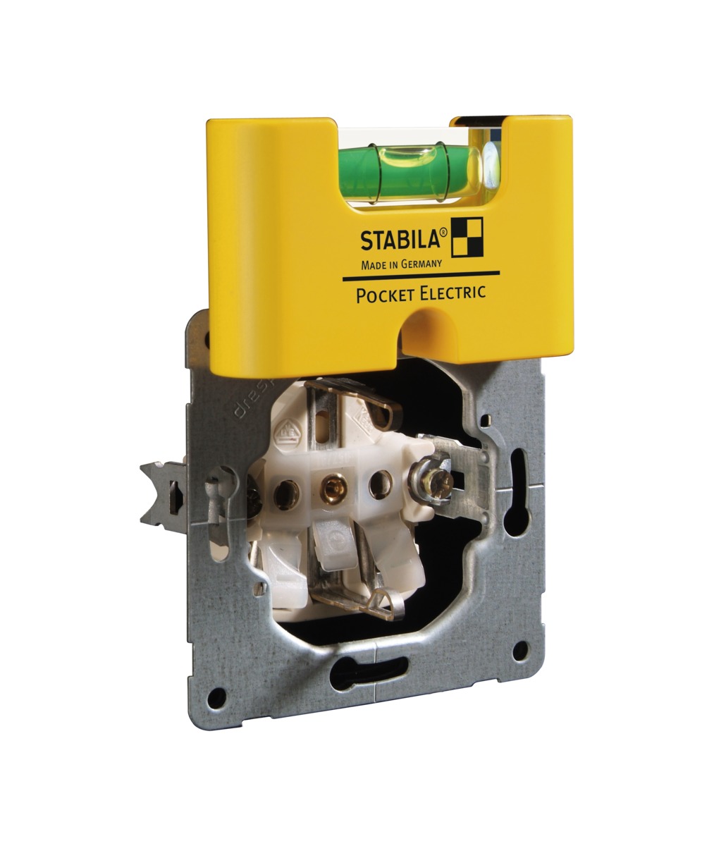 STABILA Уровень Stabila тип Pocket Electric (1гориз., точн. 1мм/м) с чехлом на пояс на блистере