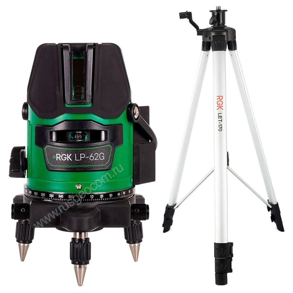 Лазерный уровень RGK LP-62G с калибровкой + штатив RGK LET-170