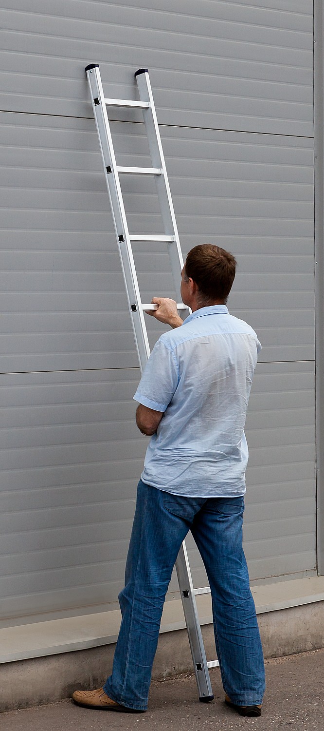 СИБИН 9 ступеней, высота 251 см, односекционная, алюминиевая, приставная лестница (38834-09)