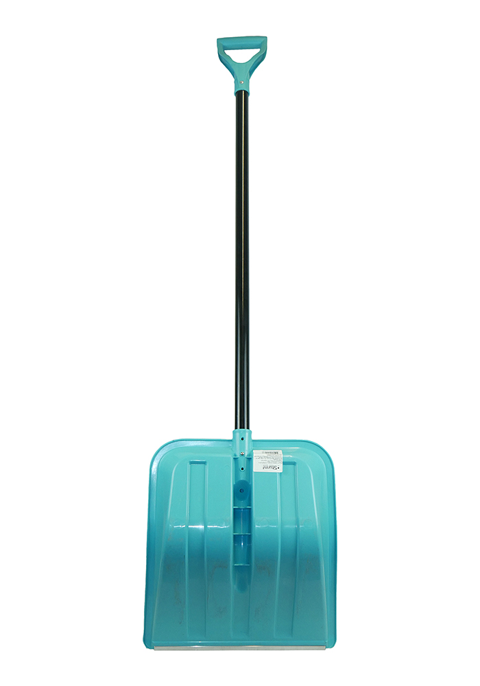 Лопата снегоуборочная 41х45 см, морозостойкий пластик, алюминевый черенок, бирюзовая Sturm!