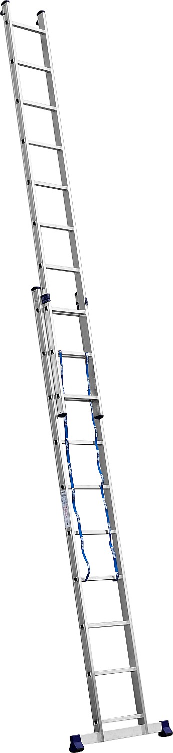 СИБИН, 10 ступеней, со стабилизатором, алюминиевая, Двухсекционная лестница (38823-10)