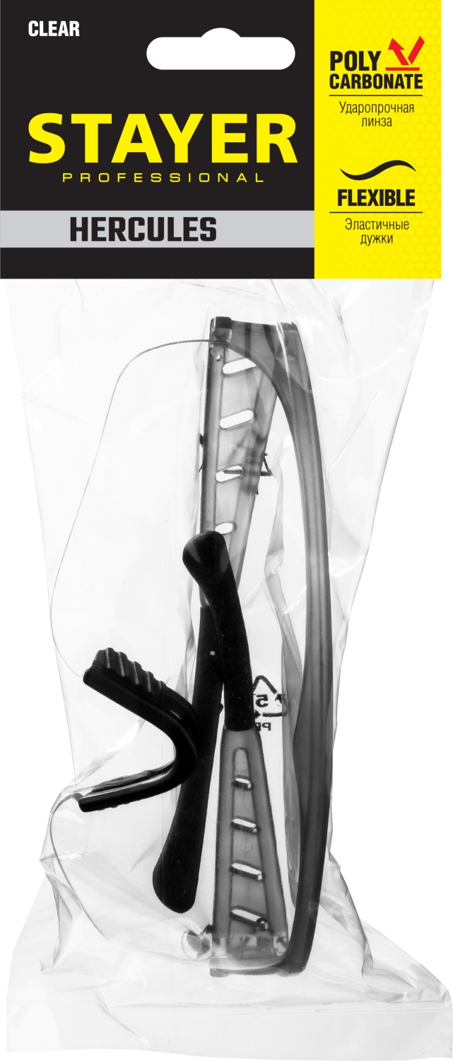 STAYER PRO-X прозрачные, широкая монолинза, открытого типа, защитные очки (2-110431)