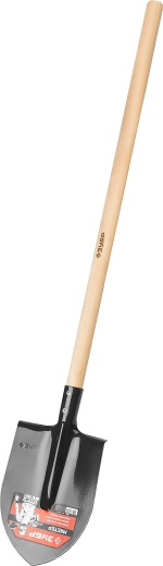 ЗУБР Мастер, 285х205х1430мм, полотно 1.6мм, закалено, дерев. черенок высш. сорт, штыковая лопата, тип ЛКО (39570)