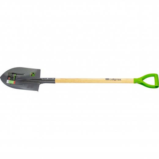 Лопата штыковая, 210х290х1150 мм, деревянный лакированный черенок, Сибртех