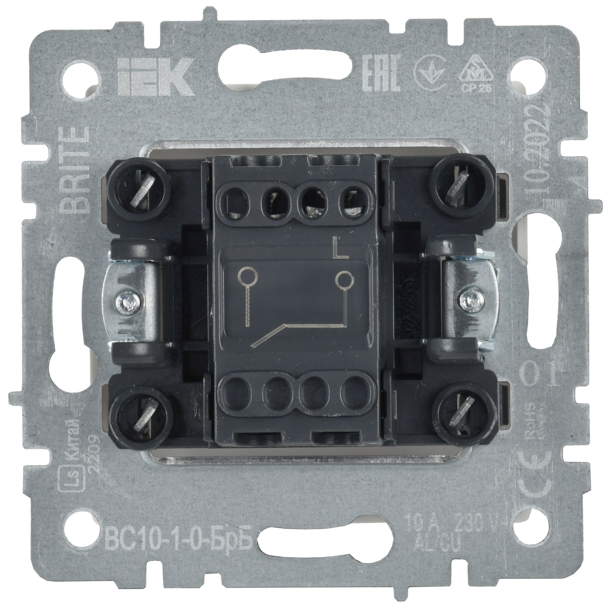 BRITE Выключатель 1-клавишный 10А ВС10-1-0-БрБ белый IEK