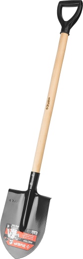 ЗУБР Мастер, 285х205х1200мм, полотно 1,6мм, закалено, дерев. черенок высш. сорт с рукояткой, штыковая лопата, тип ЛКО (39572)